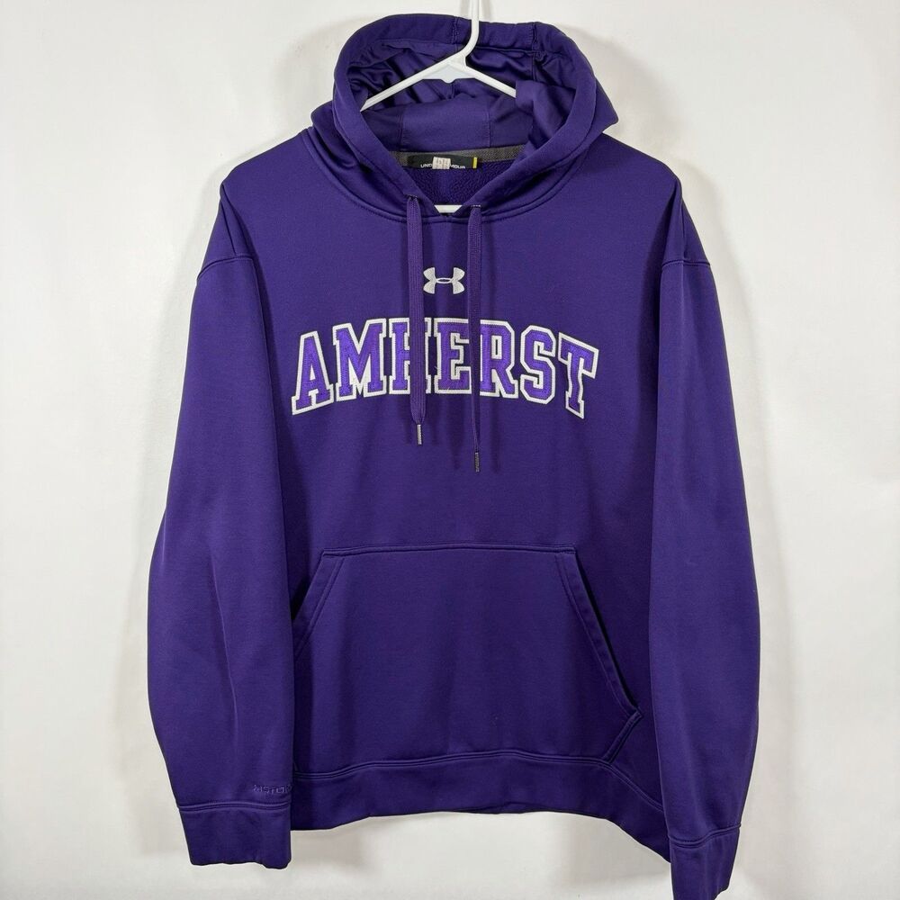 Amherst College Under Armour Storm Hoodie Mens Medium Purple Fleece Mammoths